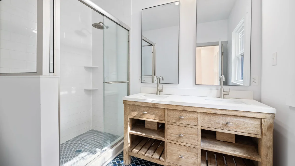 Bathroom with glass shower