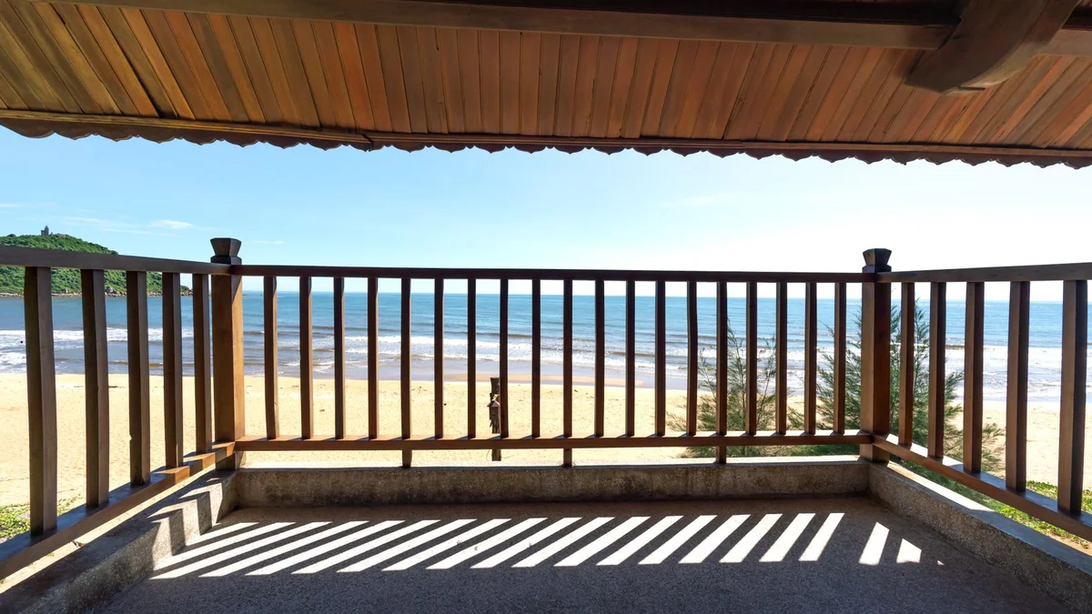 Balcony overlooking the beach